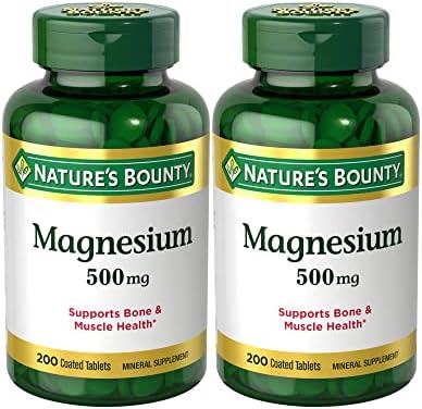 Natures Bounty Magnesium 500 mg Tablets  High Potency Magnesium Supplement for Bone & Muscle Health  Whole Body Support  200 Count  Pack of 1