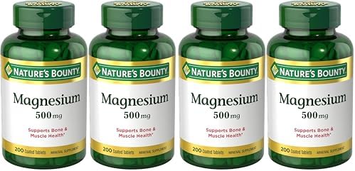 Natures Bounty Magnesium 500 mg Tablets  High Potency Magnesium Supplement for Bone & Muscle Health  Whole Body Support  200 Count  Pack of 1