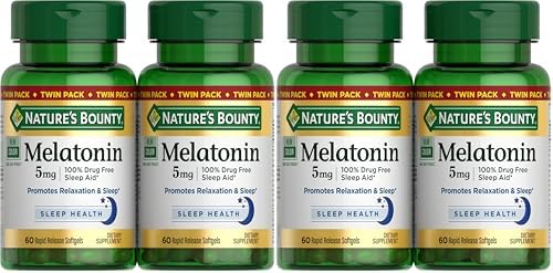 Natures Bounty Melatonin  100  Drug Free Sleep Aid  Dietary Supplement  Promotes Relaxation and Sleep Health  5mg  90 Softgels  Pack of 1