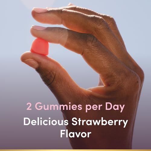 Natures Bounty Optimal Solutions Hair  Skin & Nails Vitamin Gummies with Biotin  2500 mcg  Strawberry  80 Count  40 Total Servings