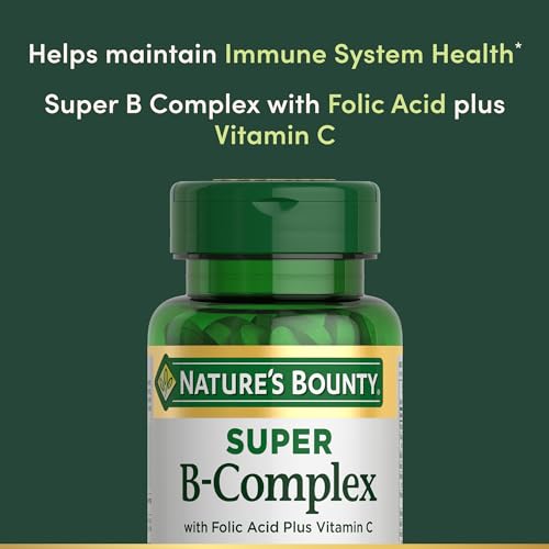 Natures Bounty Super B Complex Vitamins with Vitamin C & Folic Acid  Vitamins for Immune & Cellular Energy Support  150 Tablets