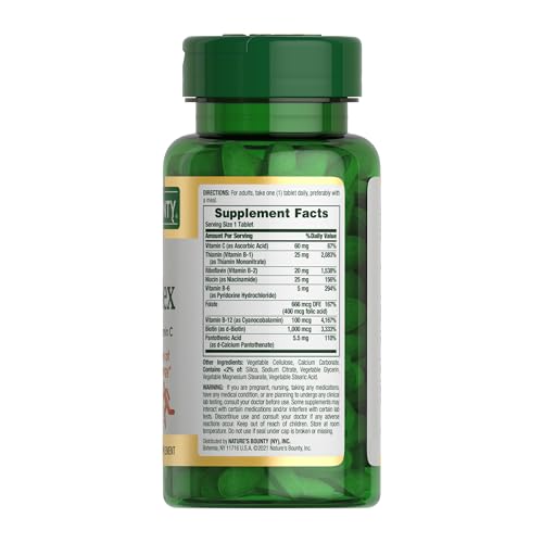 Natures Bounty Super B Complex Vitamins with Vitamin C & Folic Acid  Vitamins for Immune & Cellular Energy Support  150 Tablets