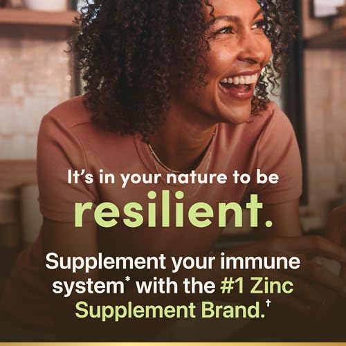 Natures Bounty Zinc 50mg  Immune Support & Antioxidant Supplement  Promotes Skin Health  1 Caplet Per Day  Gluten Free  250 Vegetarian Caplets