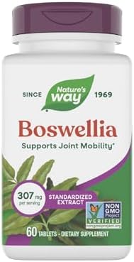 Natures Way Boswellia Premium Extract  Supports Joint Mobility   307 mg Boswellia serrata Extract per Serving  Frankincense Supplement  Gluten Free & Vegan   60 Tablets  Packaging May Vary    2 Pack