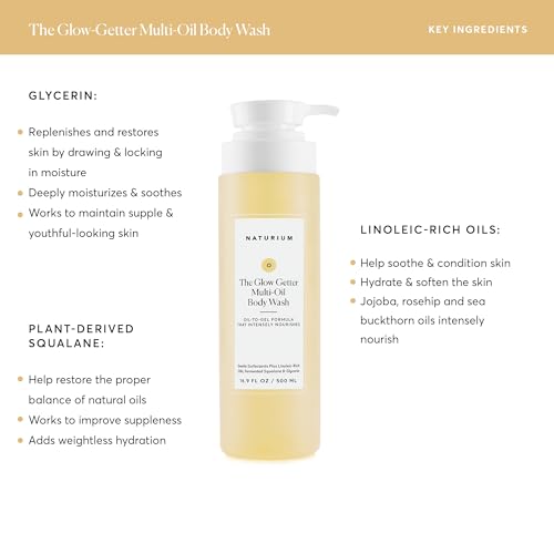 Naturium The Glow Getter Multi Oil Hydrating Body Wash  Gentle Cleanser  16 9 oz