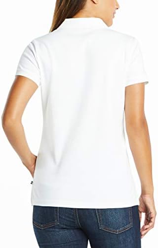 Nautica Womens 3 Button Short Sleeve Breathable 100  Cotton Polo Shirt