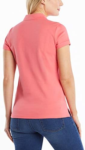 Nautica Womens 3 Button Short Sleeve Breathable 100  Cotton Polo Shirt