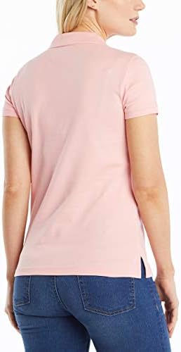 Nautica Womens 3 Button Short Sleeve Breathable 100  Cotton Polo Shirt