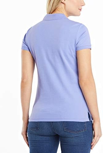 Nautica Womens 3 Button Short Sleeve Breathable 100  Cotton Polo Shirt