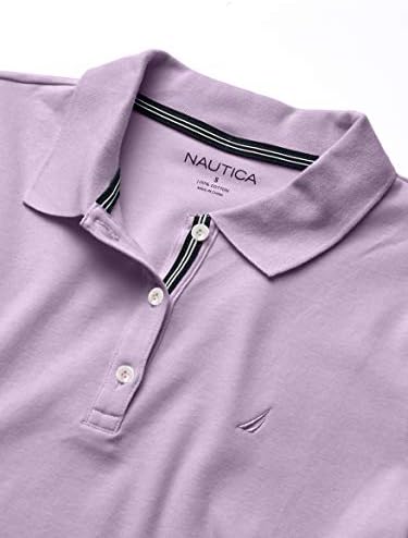 Nautica Womens 3 Button Short Sleeve Breathable 100  Cotton Polo Shirt