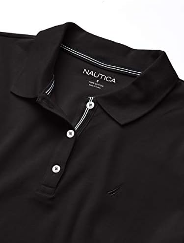 Nautica Womens 3 Button Short Sleeve Breathable 100  Cotton Polo Shirt