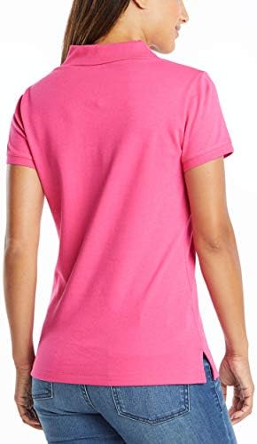 Nautica Womens 3 Button Short Sleeve Breathable 100  Cotton Polo Shirt