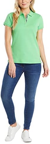 Nautica Womens 3 Button Short Sleeve Breathable 100  Cotton Polo Shirt