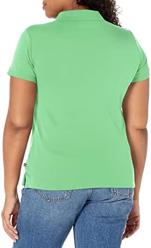 Nautica Womens 3 Button Short Sleeve Breathable 100  Cotton Polo Shirt