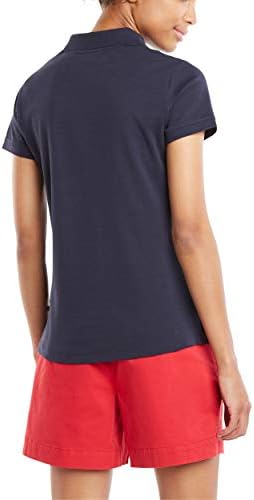 Nautica Womens 3 Button Short Sleeve Breathable 100  Cotton Polo Shirt