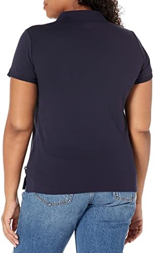 Nautica Womens 3 Button Short Sleeve Breathable 100  Cotton Polo Shirt