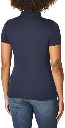 Nautica Womens 3 Button Short Sleeve Breathable 100  Cotton Polo Shirt