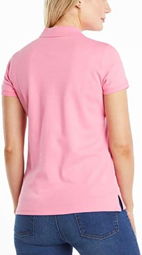 Nautica Womens 3 Button Short Sleeve Breathable 100  Cotton Polo Shirt