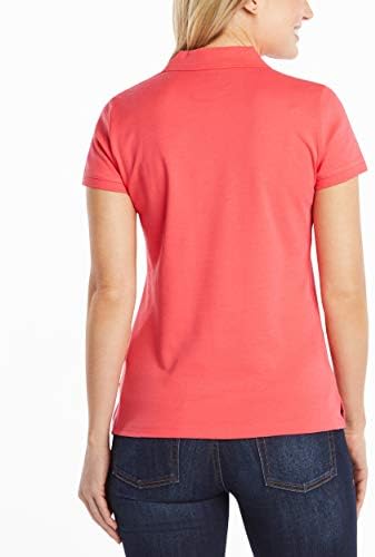 Nautica Womens 3 Button Short Sleeve Breathable 100  Cotton Polo Shirt