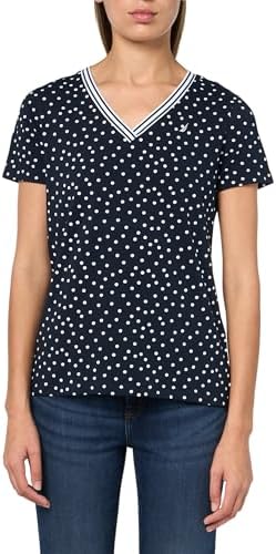 Nautica Womens Solid V Neck Short Sleeve T Shirt