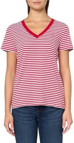 Nautica Womens Solid V Neck Short Sleeve T Shirt