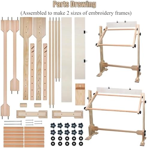 Needlework Table and Adjustable Embroidery Stand  Cross Stitch Hoop Stand  Beech Wood Tapestry Cross Stitch Embroidery Frame Holder 54 5x41 6 cm  21 5 x 16 3   and 112 5x41 6 cm  44 3 x 16 3  