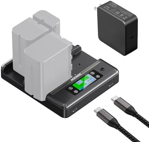 Neewer Basics 2Pcs NP F970 Replacement Batteries 7800mAh  Compatible with Sony NP F550 750 950 970 FX3 FX30 A7 Canon R5 Nikon Z8 Camera Camcorder LED Light Monitor  20W Type C PD Fast Charge  TP F970