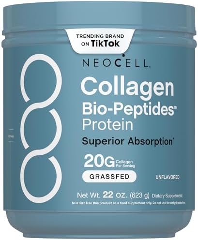 NeoCell Collagen Peptides Powder   22oz   Super Hair  Skin  and Nails   Superior Absorption   Grassfed Protein Supplement   Advanced with 18 Essential Amino Acids