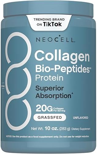 NeoCell Collagen Peptides Powder   22oz   Super Hair  Skin  and Nails   Superior Absorption   Grassfed Protein Supplement   Advanced with 18 Essential Amino Acids