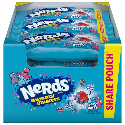 Nerds Gummy Clusters Candy  Very Berry  3 Ounce  Pack of 12