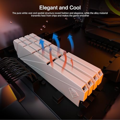 Netac DDR4 DRAM 32GB Kit16GBx2 C16 3200MHz XMP 2 0 Dual Channel RAM  PC4 25600  1 35V 288 Pin Upgraded Aluminum Heat Sink Ideal for Gaming Computer Upgrade   Shadow S