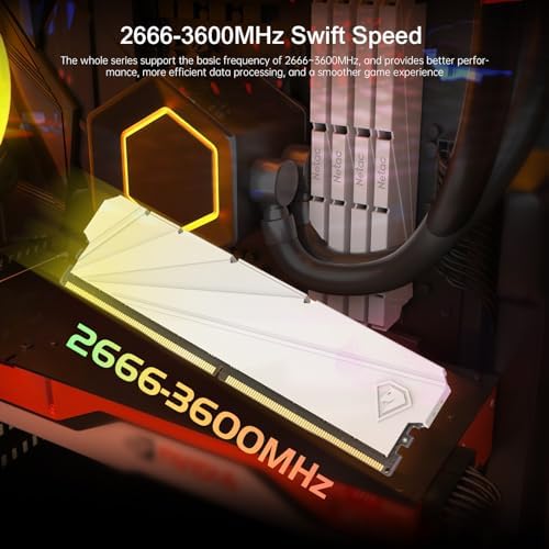 Netac DDR4 DRAM 32GB Kit16GBx2 C16 3200MHz XMP 2 0 Dual Channel RAM  PC4 25600  1 35V 288 Pin Upgraded Aluminum Heat Sink Ideal for Gaming Computer Upgrade   Shadow S