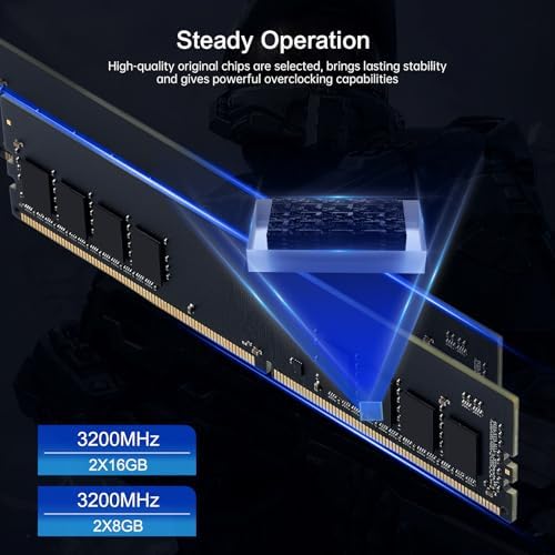 Netac DDR4 DRAM 32GB Kit  2x16GB  3200MHz XMP 2 0 Dual Channel RAM CL16  PC4 25600  1 35V 288 Pin Upgraded Aluminum Heat Sink Ideal for Gaming Computer Upgrade   Shadow III Series Black