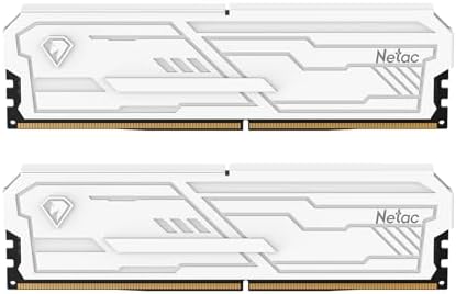 Netac DDR4 DRAM 32GB Kit  2x16GB  3200MHz XMP 2 0 Dual Channel RAM CL16  PC4 25600  1 35V 288 Pin Upgraded Aluminum Heat Sink Ideal for Gaming Computer Upgrade   Shadow III Series Black
