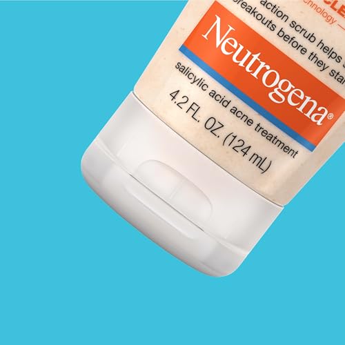 Neutrogena Oil Free Acne Face Wash with 2  Salicylic Acid  Daily Exfoliating Scrub & Acne Treatment for Oily  Acne Prone Skin  Clears Breakouts & Blackheads  4 2 fl  oz