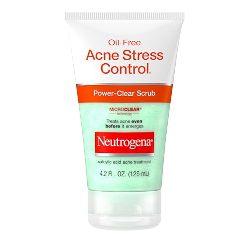 Neutrogena Oil Free Acne Stress Control Power Clear Scrub  2  Salicylic Acid for Acne Prone Skin  Exfoliating Daily Facial Scrub  4 2 fl  oz
