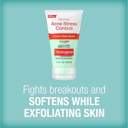 Neutrogena Oil Free Acne Stress Control Power Clear Scrub  2  Salicylic Acid for Acne Prone Skin  Exfoliating Daily Facial Scrub  4 2 fl  oz