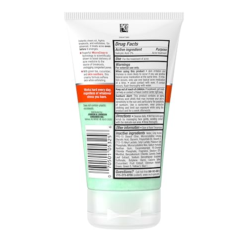 Neutrogena Oil Free Acne Stress Control Power Clear Scrub  2  Salicylic Acid for Acne Prone Skin  Exfoliating Daily Facial Scrub  4 2 fl  oz