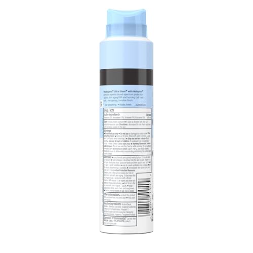 Neutrogena Ultra Sheer Body Mist - Protector solar en aerosol de amplio espectro, SPF 70, protector solar en aerosol ligero, no graso y resistente al agua, sin aceites y no comedogénico UVA/UVB, 5 oz