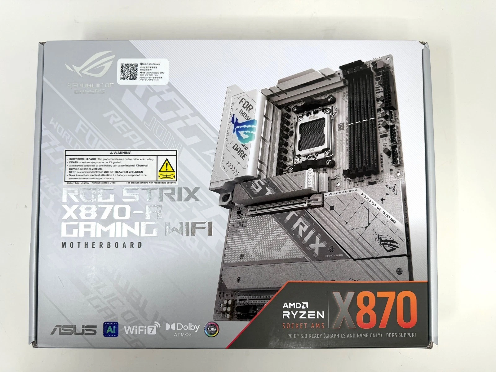 New ASUS ROG STRIX X870 A GAMING WIFI Motherboard Socket AM5/X870E/DDR5/S ATA