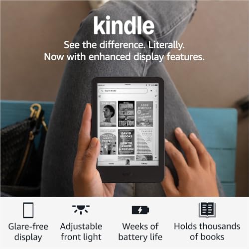 New Amazon Kindle  16 GB    Lightest and most compact Kindle  with glare free display  faster page turns  adjustable front light  and long battery life   Black   3 Months of Kindle Unlimited  with auto renewal