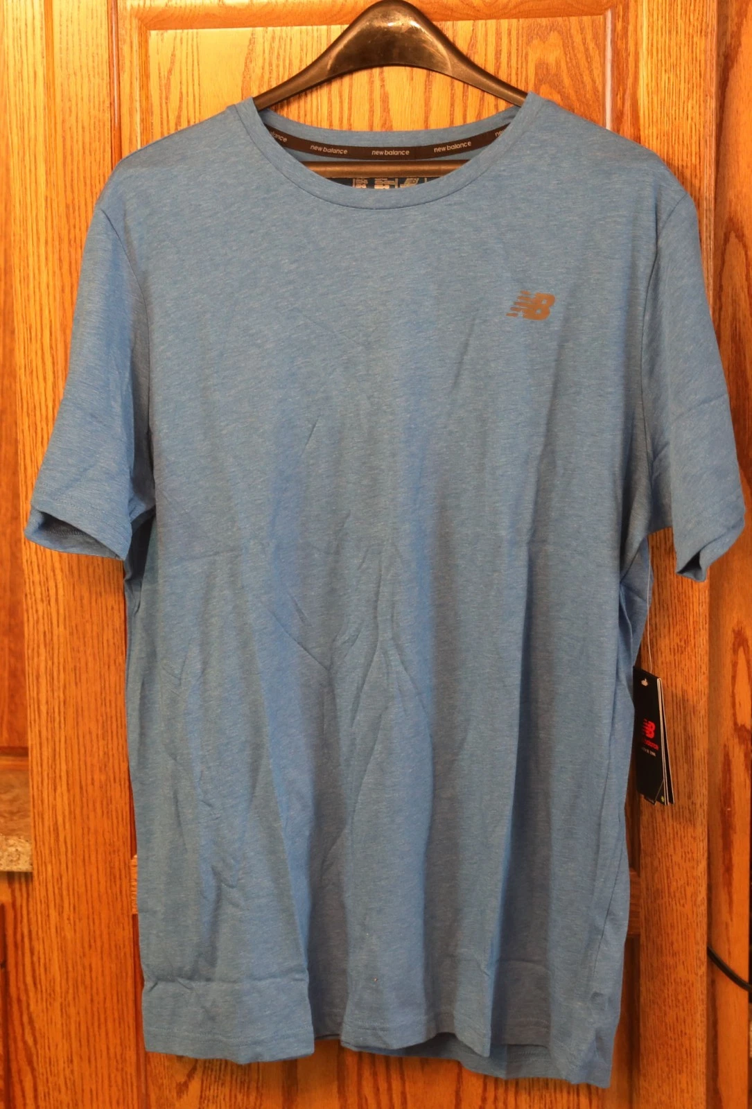 New Balance Blue Heather Tech Short Sleeve Shirt  Sz XL