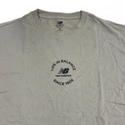 New Balance Life In Balance Graphic T Shirt Mens XL Short Sleeve Top NWT Beige