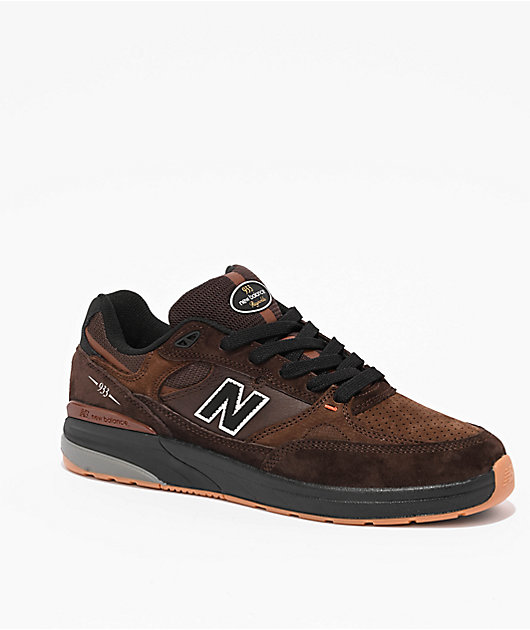 talla 7.5 hombre - New Balance Numeric 933 Reynolds Brown & Black Skate Shoes