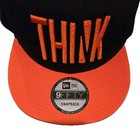 New Era 9FIFTY Snapback Adjustable Hat Black Orange Think Theme One Size Men