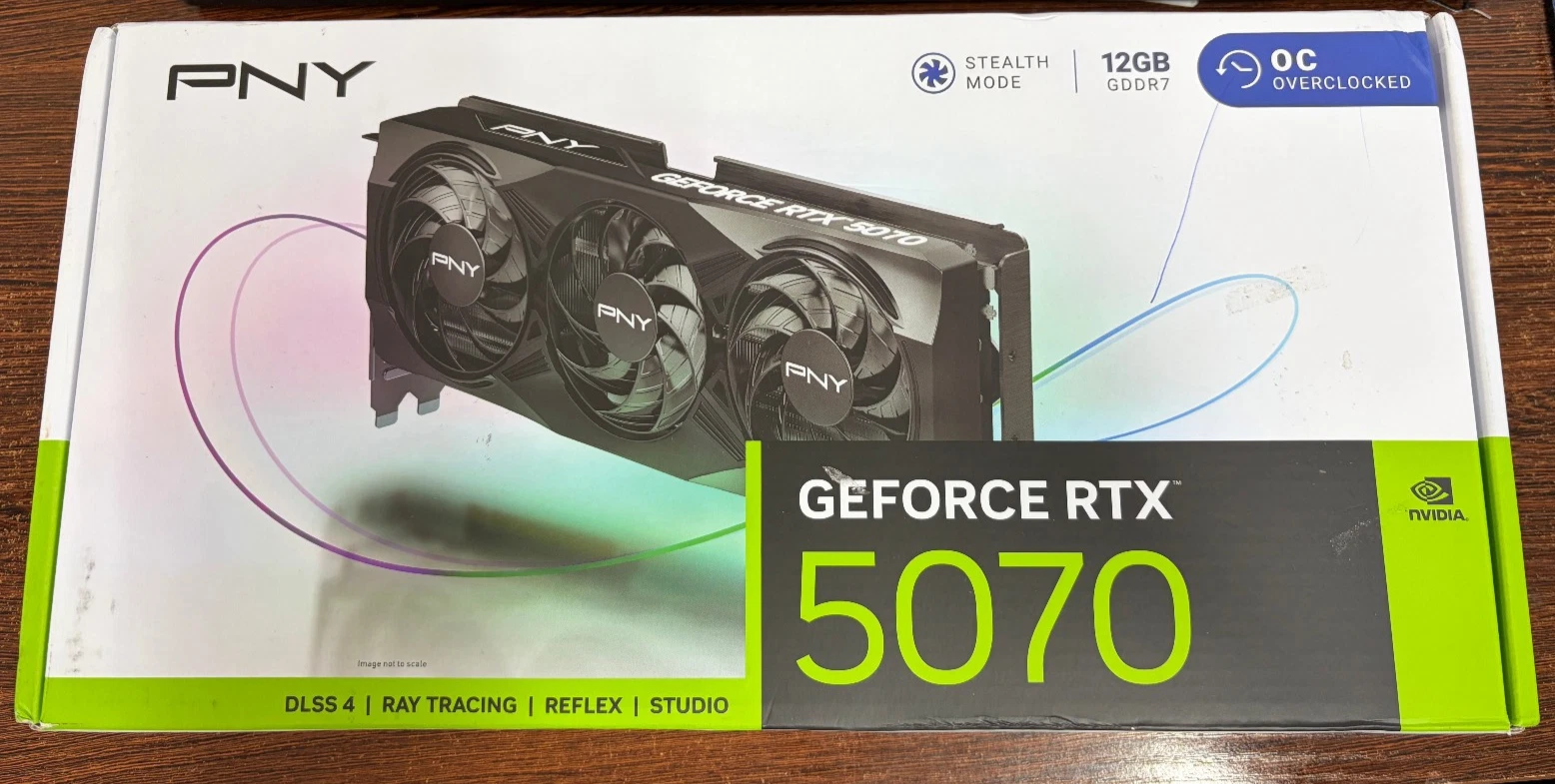 New PNY NVIDIA GeForce RTX 5070 OC Triple Fan Graphics Card 12GB GPU