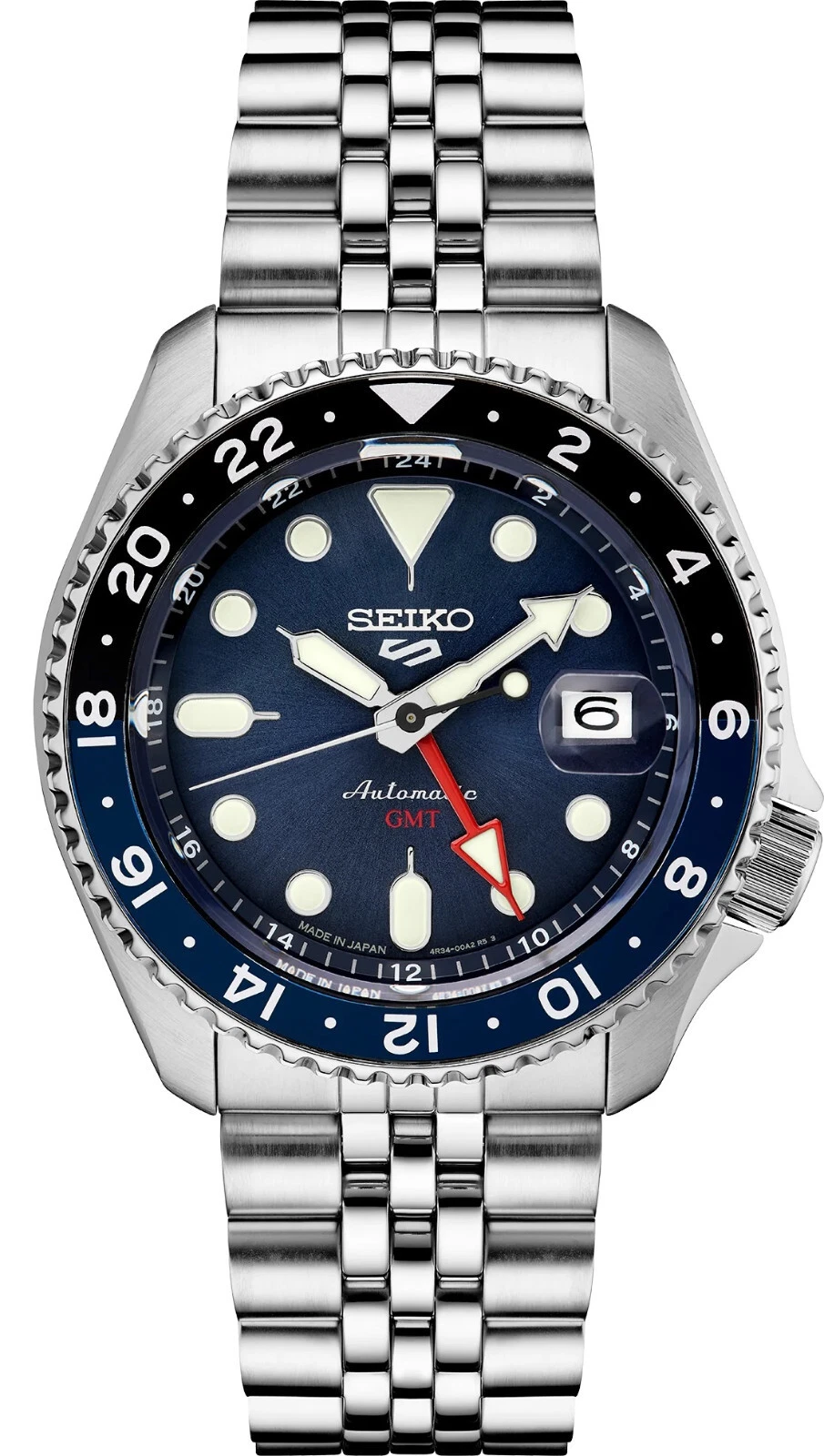 New Seiko 5 Sports SKX Sports GMT Series Steel Bracelet Men s Watch SSK003