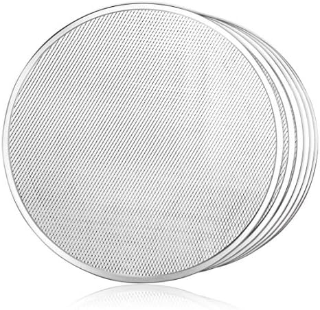 New Star Foodservice Restaurant Grade Seamless Aluminum Pizza Baking Screen  20 Inch  Pack of 6