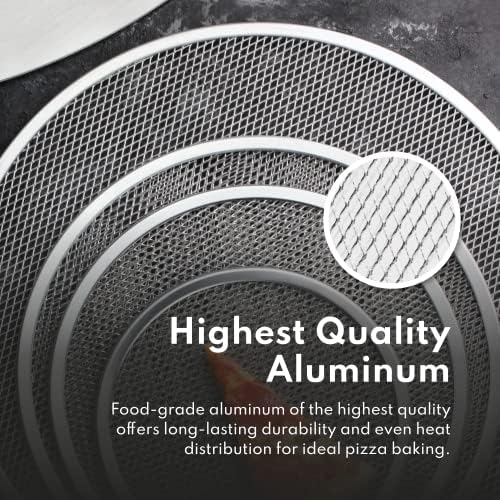 New Star Foodservice Restaurant Grade Seamless Aluminum Pizza Baking Screen  20 Inch  Pack of 6