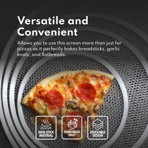 New Star Foodservice Restaurant Grade Seamless Aluminum Pizza Baking Screen  20 Inch  Pack of 6